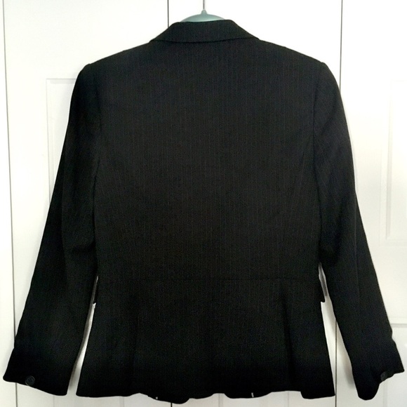 BANANA REPUBLIC black pinstripe Slim Fit blazer 6P - Picture 2 of 6